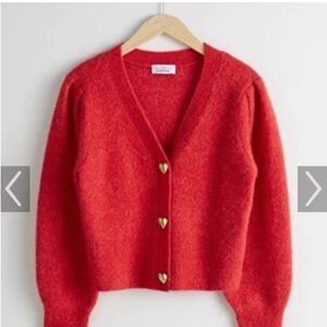 & Other Stories Heart Button Cardigan Sweater